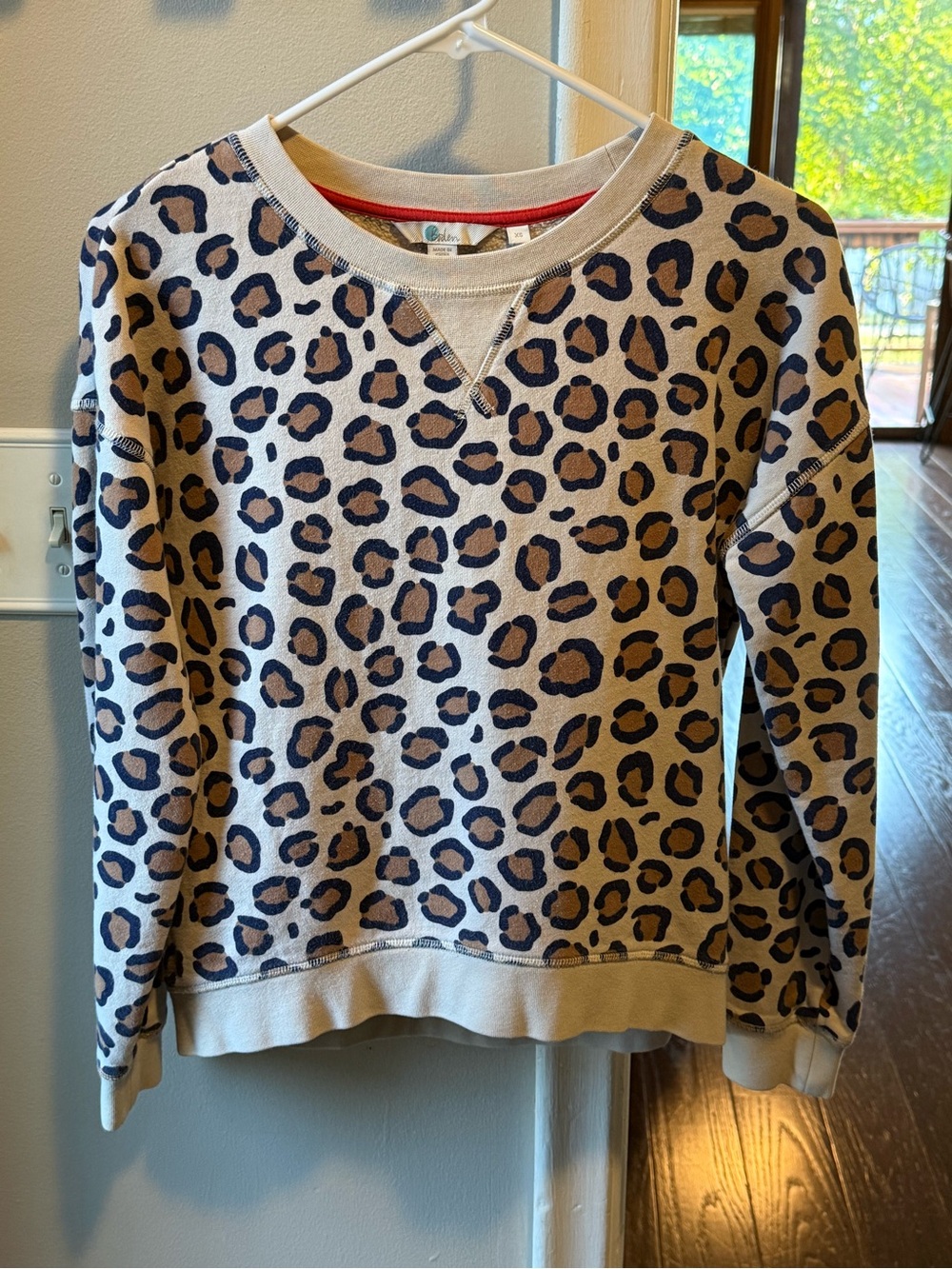 Boden Leopard Print Crewneck Arabella Sweater